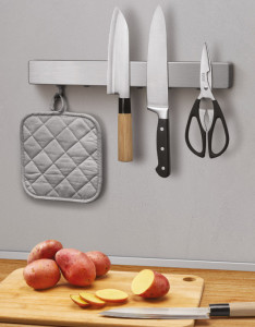 metaltex Barre magnétique Metallika, avec crochets, inox