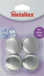 metaltex Aimant, rond, diamètre: 30 mm, inox