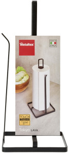 metaltex Porte-rouleau de cuisine Tokyo LAVA, noir mat