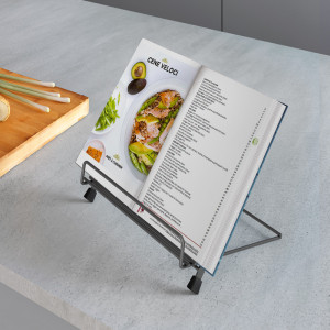 metaltex Support pour livre de recettes Tokyo LAVA, noir mat