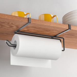 metaltex Porte-rouleau de cuisine Easy-Roll LAVA, noir mat