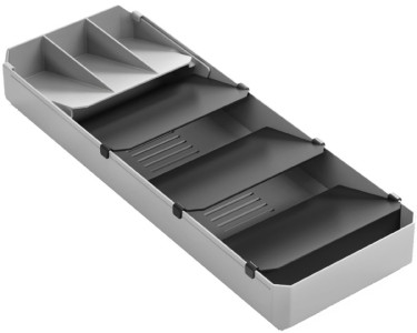 metaltex Range-couverts Uni-Fit, plastique, gris