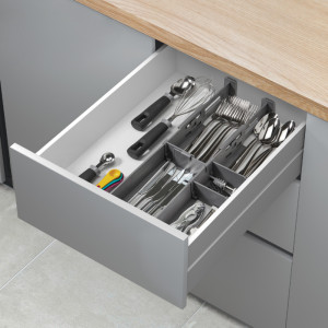 metaltex Organiseur de tiroir Multi-Fit, ABS, gris