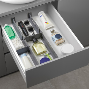 metaltex Organiseur de tiroir Multi-Fit, ABS, gris