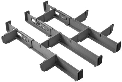 metaltex Organiseur de tiroir Multi-Fit Plus, ABS, gris