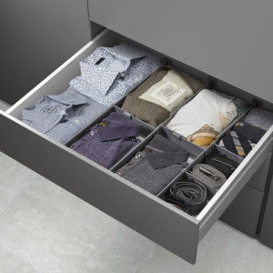 metaltex Organiseur de tiroir Multi-Fit Plus, ABS, gris