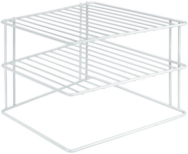 metaltex Étagère d'angle Silos,  2 niveaux, blanc