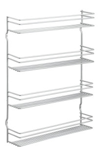 metaltex Étagère à épices Pepito 4, 4 niveaux, argent