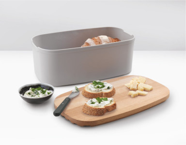 metaltex Boîte à pain Bready avec couvercle planche à pain