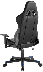 Chaise de jeu LogiLink, soutien lombaire et tête, noir