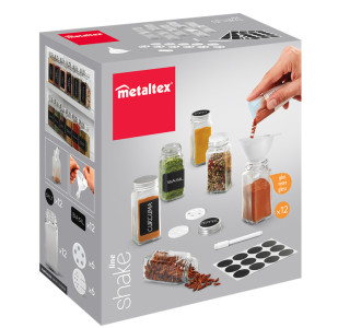 metaltex Kit de saupoudreuses Shake-It, 120 ml, 12 verres