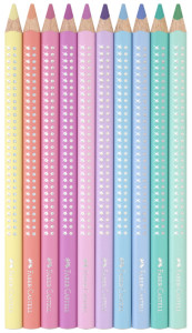 FABER-CASTELL Crayon de couleur Jumbo SPARKLE, étui de 10