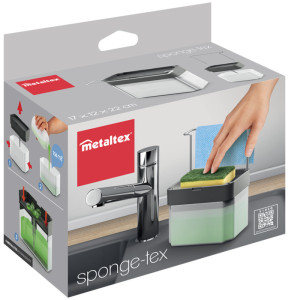 metaltex Distributeur de savon Spongetex, 0,75 L, plastique