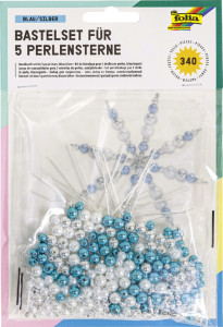 folia Kit d'étoiles en perles, 340 pièces, bleu/argent/blanc