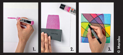 Marabu Acrylfarbe Acryl Color Squeegee Art Set Power