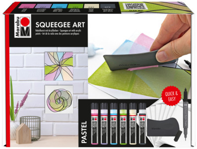 Marabu Acrylfarbe Acryl Color Squeegee Art Set Power