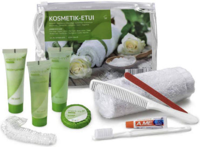 Lifemed Kit cosmétique de voyage, 10 pièces, dans un étui