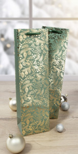 sigel Sac cadeau de Noël pour bouteille Golden Ornaments