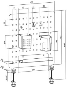 LogiLink Lochplatten-Büroschienenorganizer, weiß