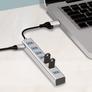 LogiLink USB 3.0 Hub, 7-Port, 7x USB-A, silber