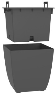 Restposten: EDA Pflanzgefäß BASALT Diva, eckig, 435 mm,