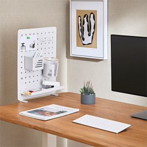 LogiLink Organiseur de bureau avec panneau perforé, blanc