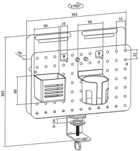LogiLink Organiseur de bureau avec panneau perforé, blanc