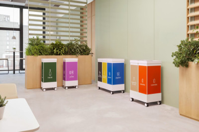 PAPERFLOW Rollsockel für 1 Wertstoffsammelbox, schwarz