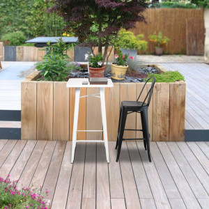 PAPERFLOW Outdoor-Stehtisch URBAN, (B)600 x (T)600 mm, weiß