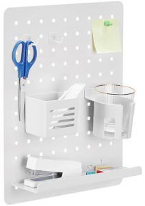 LogiLink Organiseur de bureau avec panneau perforé, blanc