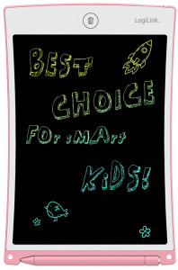 LogiLink Ardoise LCD pour enfants, 8,5 pouces, rose