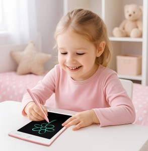 LogiLink Ardoise LCD pour enfants, 10 pouces, rose