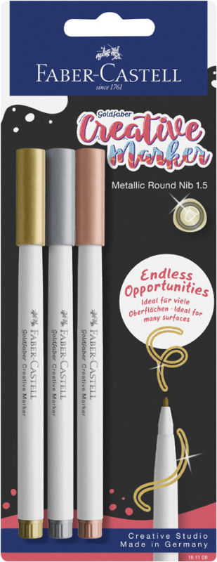 FABER-CASTELL Creative Marker GOLDFABER, blister de 3