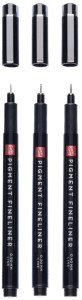 ROYAL TALENS Feutre Pigment Fineliner Medium, set de 3, noir