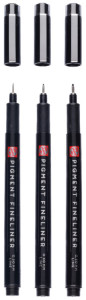 ROYAL TALENS Feutre Pigment Fineliner Medium, set de 3, noir