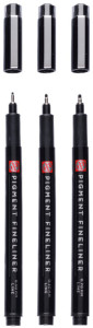 ROYAL TALENS Feutre Pigment Fineliner Medium, set de 3, noir