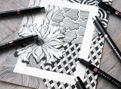 ROYAL TALENS Feutre Pigment Fineliner Medium, set de 3, noir