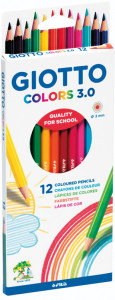 GIOTTO Crayon de couleur COLOR 3.0, étui carton de 24