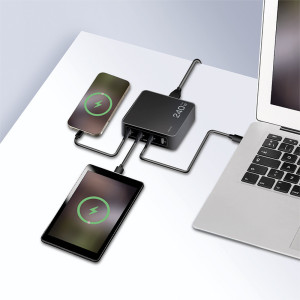 LogiLink USB-C Tisch-Ladegerät, 4x Port, GaN, 240 Watt
