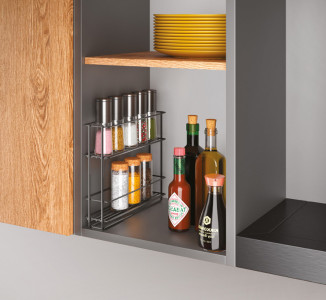 metaltex Étagère à épices In&Out LAVA, coulissant, noir