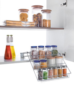 metaltex Étagère à épices Up&Down, 3 niveaux, argent