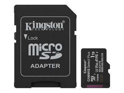 Kingston : 1TB MICROSDXC CANVAS SELECT+ GEN3 150MB/S A1 card + ADAPTER