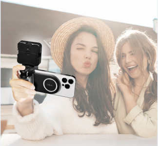 LogiLink Magnetischer Smartphone-Kameragriff mit LED-Licht