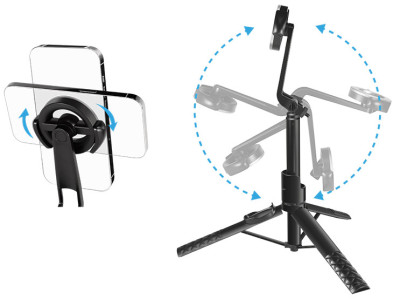 LogiLink BT 5.0 Magnetischer Selfie-Stick, bluetoothfähig