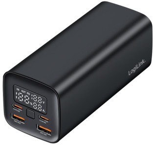 LogiLink Powerbank mit Display, 20.000 mAh, schwarz