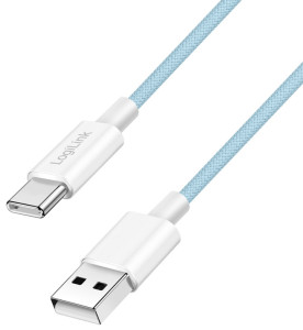 LogiLink USB 2.0 Kabel, USB-A - USB-C Stecker, 0,5 m, blau