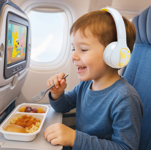 LogiLink BT 5.4 Kinder-Headset MUSIC BUDDIES, hellblau/gelb