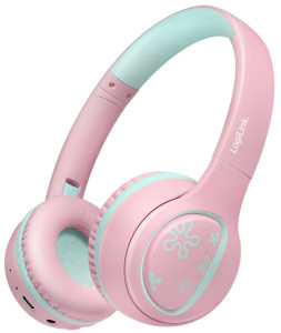 LogiLink BT 5.4 Kinder-Headset MUSIC BUDDIES, pink