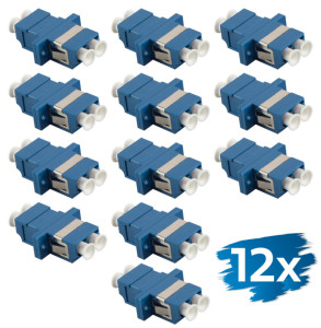 LogiLink LWL Kupplung-Set, 2x LC-Duplex, OS2, blau