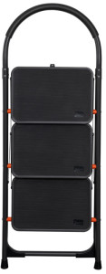 Bradas Escabeau pliable en acier, 3 niveaux, noir